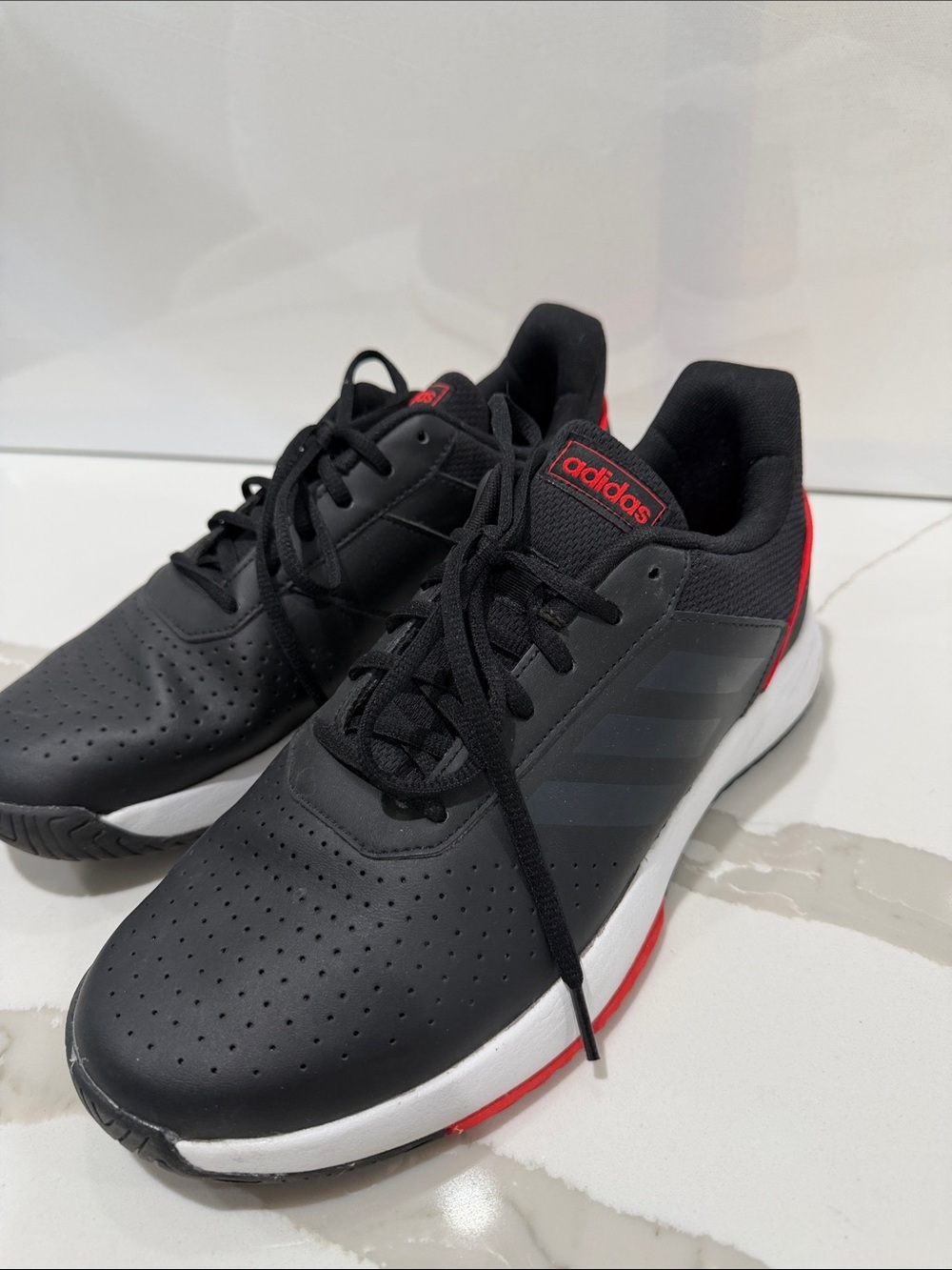 adidas Black Sneakers with Red Accents - Picture 2 of 4